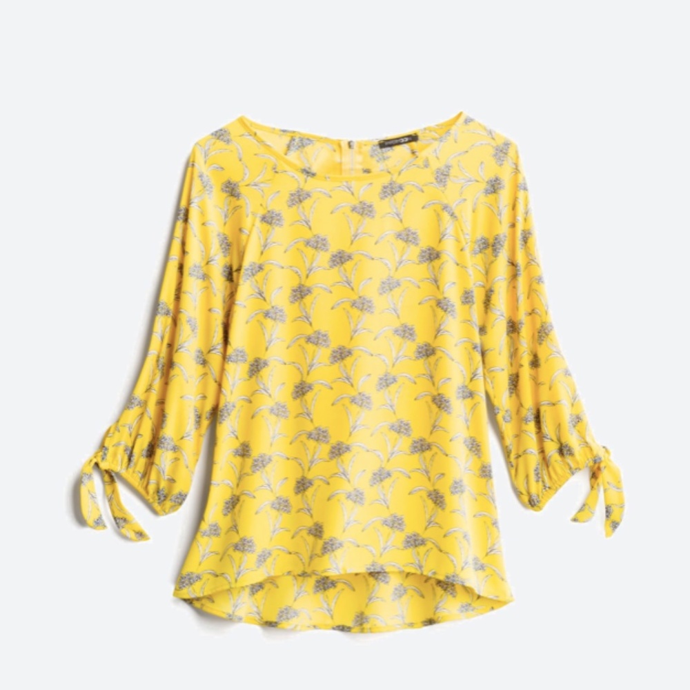 Papermoon Larie Tie-Sleeve Blouse Yellow XL (Stitch Fix)